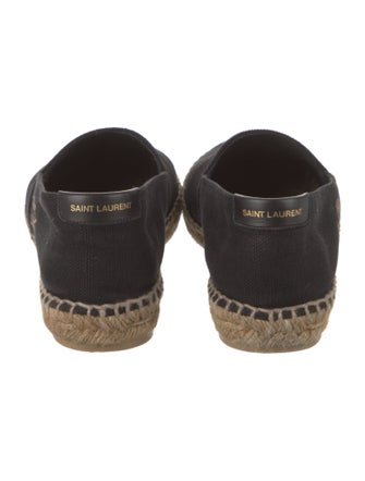 Saint Laurent Canvas Embroidered Accent Espadrilles