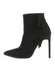 Saint Laurent Suede Fringe Trim Accent Sock Boots