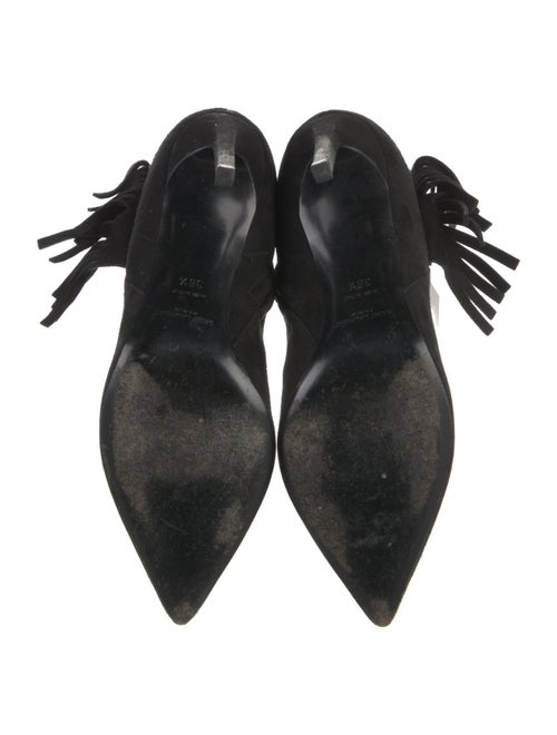 Saint Laurent Suede Fringe Trim Accent Sock Boots