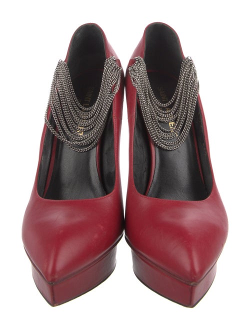 Saint Laurent Leather Chain-Link Accents Pumps