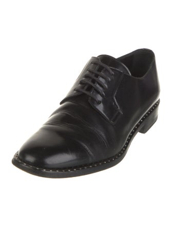 Saint Laurent Leather Studded Accents Oxfords