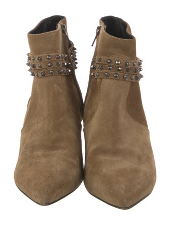 Saint Laurent Suede Studded Accents Boots
