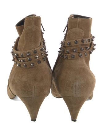 Saint Laurent Suede Studded Accents Boots