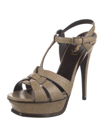 Saint Laurent Leather T-Strap Sandals
