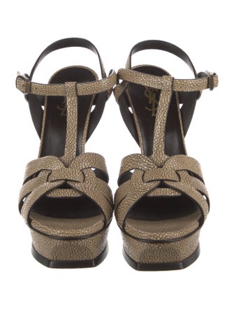 Saint Laurent Leather T-Strap Sandals