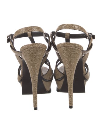 Saint Laurent Leather T-Strap Sandals