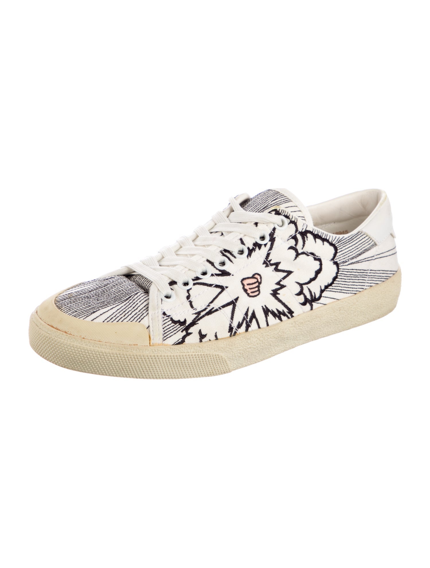 Saint Laurent Canvas Graphic Print Sneakers