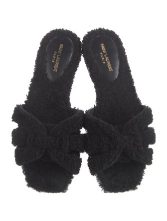 Saint Laurent Shearling Slides