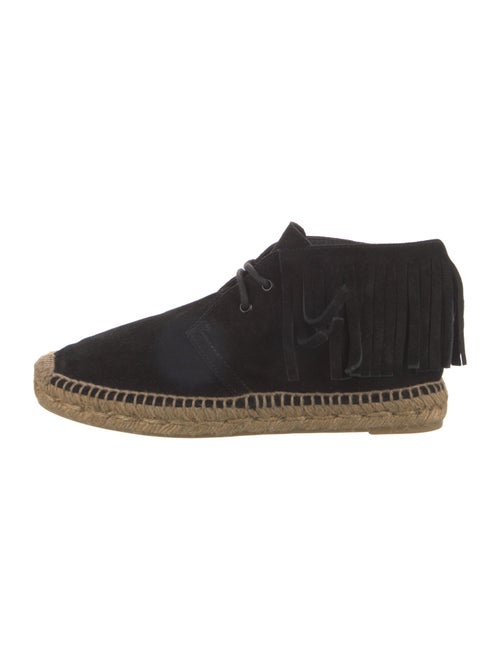 Saint Laurent Suede Fringe Trim Accent Espadrilles