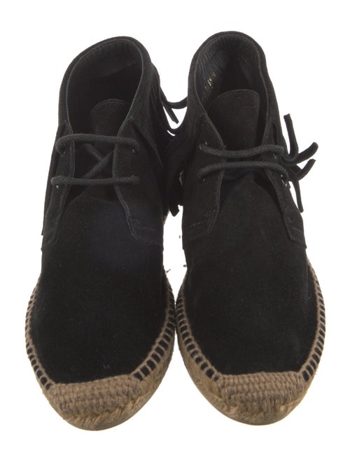 Saint Laurent Suede Fringe Trim Accent Espadrilles