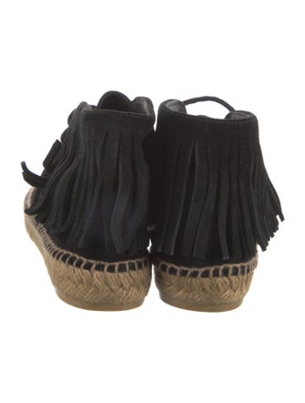 Saint Laurent Suede Fringe Trim Accent Espadrilles