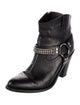 Saint Laurent Leather Chain-Link Accents Western Boots