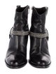 Saint Laurent Leather Chain-Link Accents Western Boots