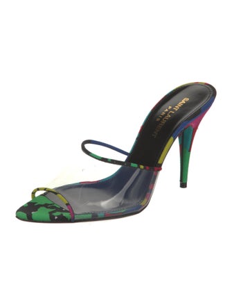 Saint Laurent Satin Printed Slides