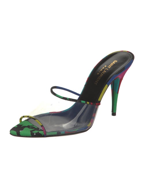 Saint Laurent Satin Printed Slides