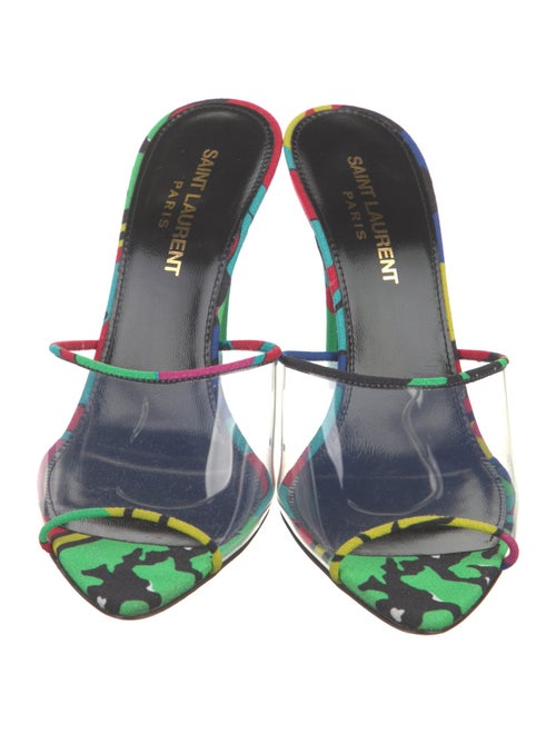 Saint Laurent Satin Printed Slides