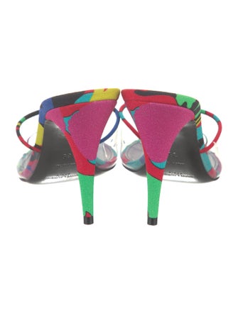 Saint Laurent Satin Printed Slides