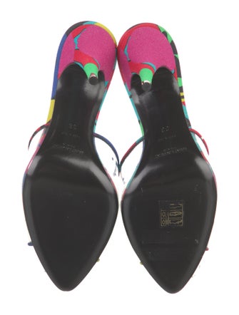 Saint Laurent Satin Printed Slides