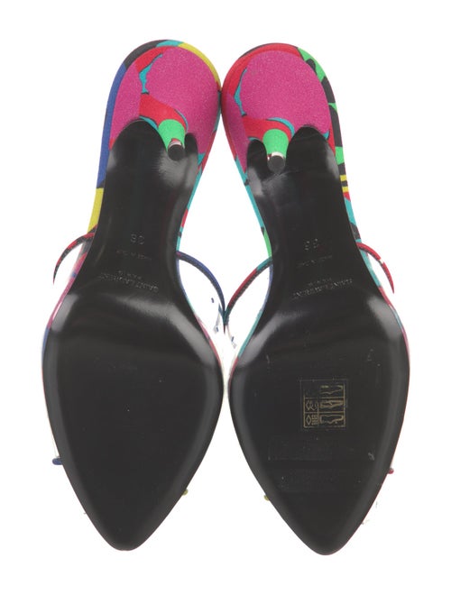 Saint Laurent Satin Printed Slides