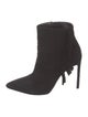 Saint Laurent Suede Fringe Trim Accent Boots