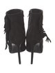 Saint Laurent Suede Fringe Trim Accent Boots