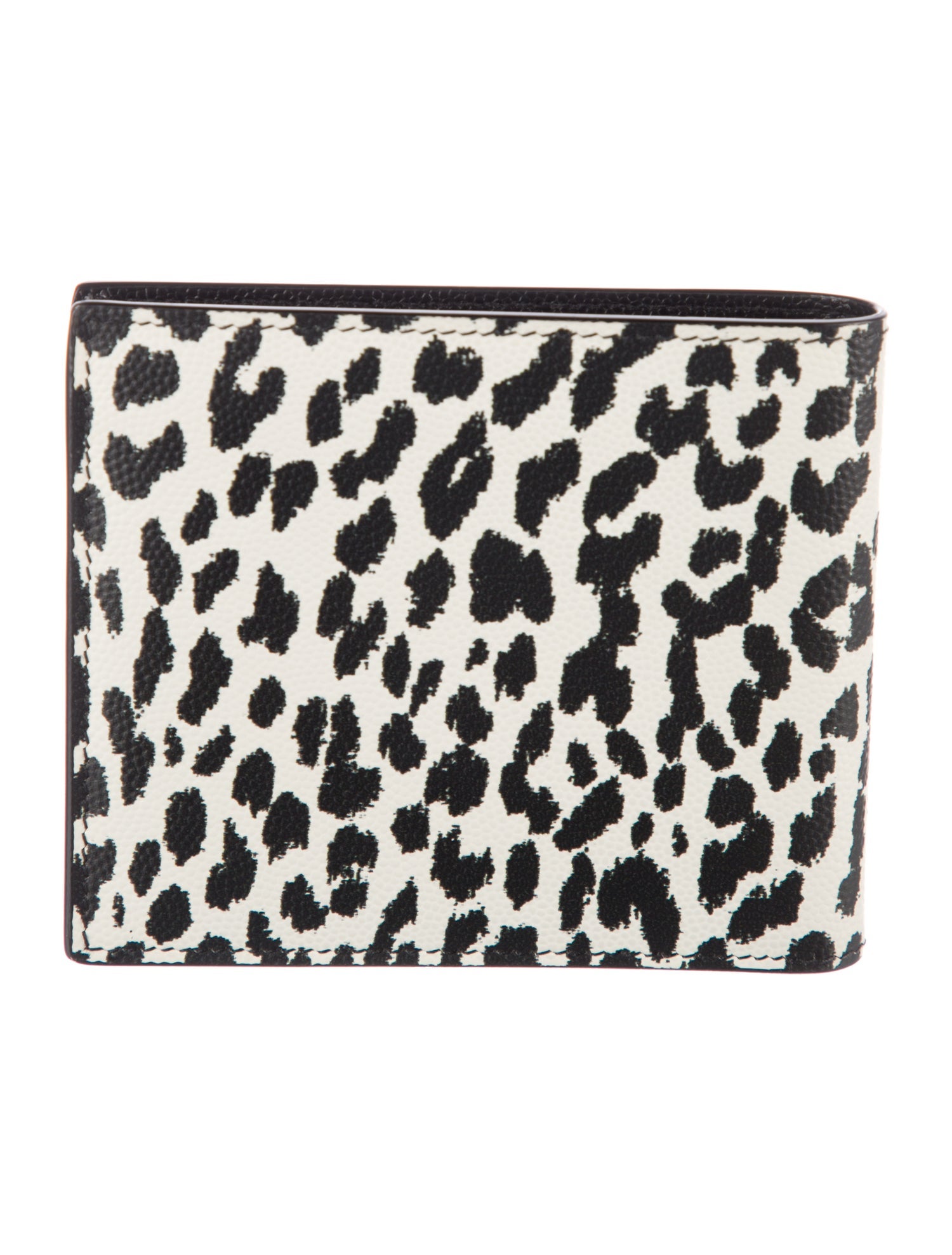 Saint Laurent Leather Animal Print Bifold Wallet