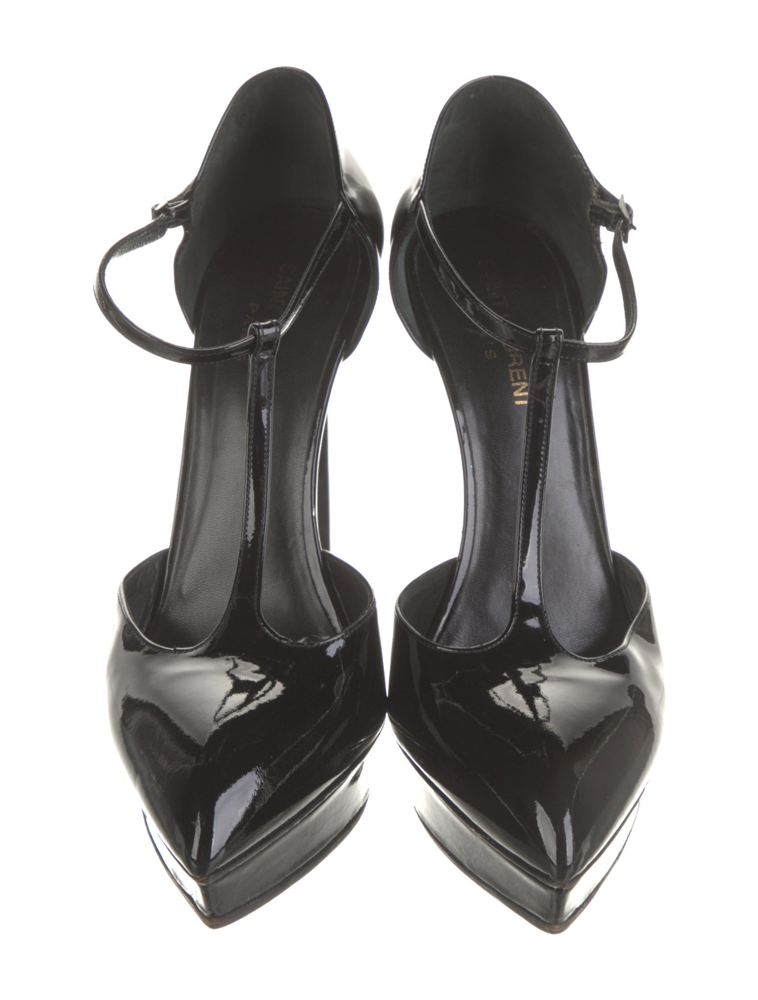 Saint Laurent Patent Leather T-Strap Pumps