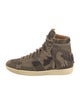 Saint Laurent Suede Printed Wedge Sneakers