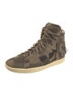 Saint Laurent Suede Printed Wedge Sneakers