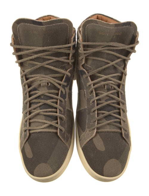 Saint Laurent Suede Printed Wedge Sneakers