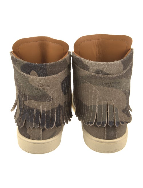 Saint Laurent Suede Printed Wedge Sneakers