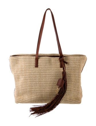 Saint Laurent Raffia Tote East West