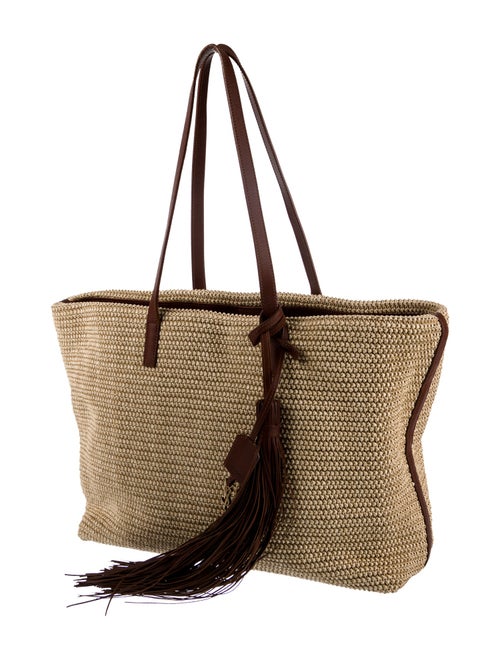 Saint Laurent Raffia Tote East West