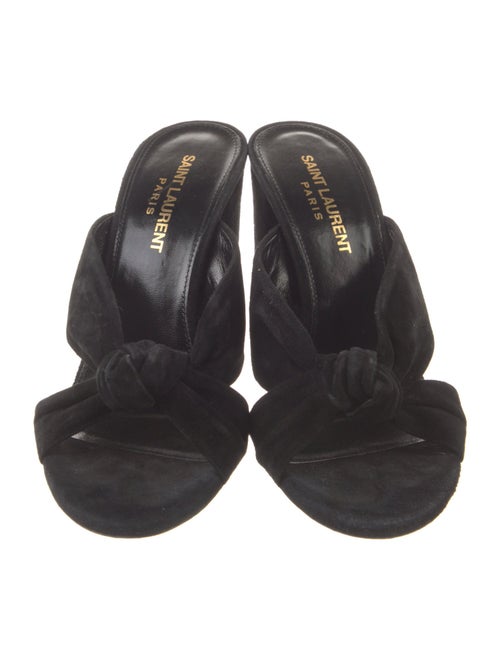 Saint Laurent Suede Printed Slides