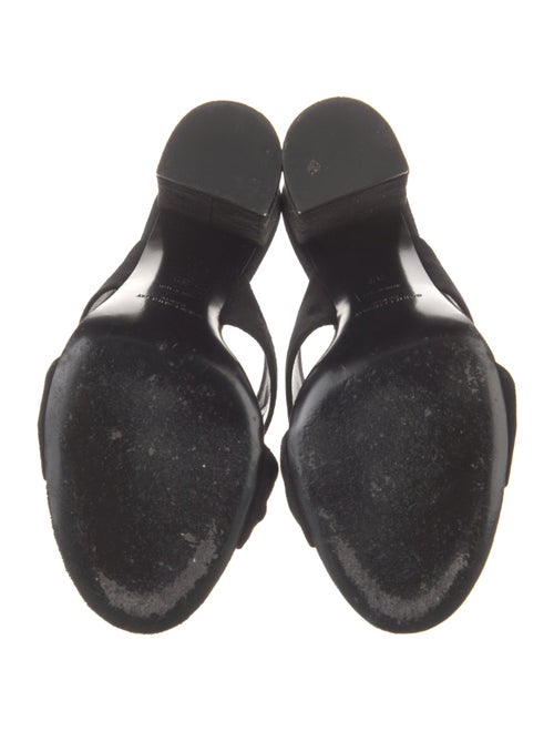 Saint Laurent Suede Printed Slides