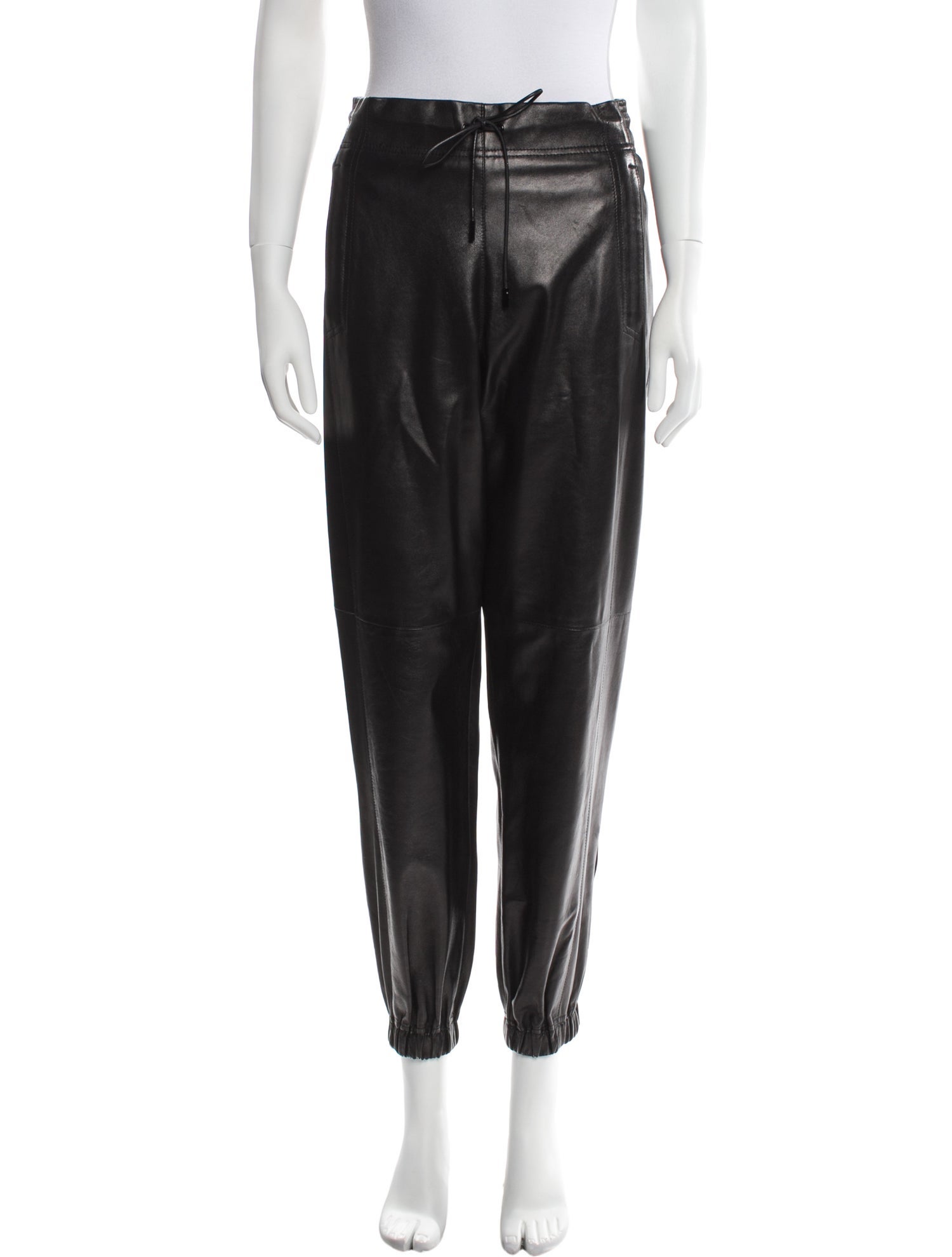 Saint Laurent Lambskin Skinny Leg Pants