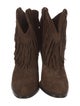 Saint Laurent Suede Fringe Trim Accent Western Boots