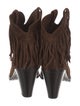 Saint Laurent Suede Fringe Trim Accent Western Boots