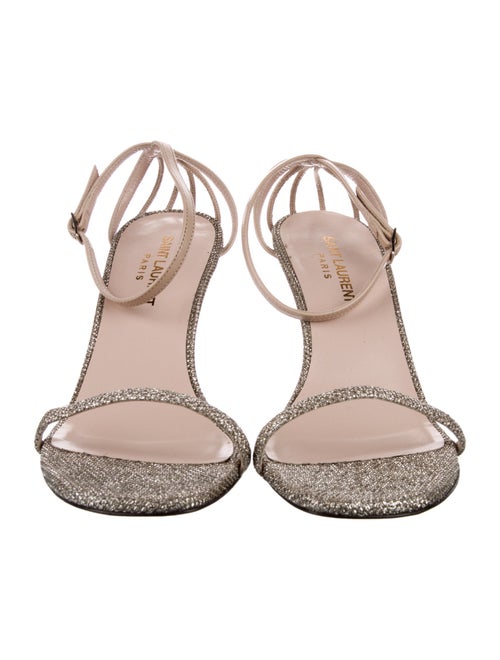 Saint Laurent Satin Crystal Embellishments Slides