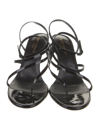 Saint Laurent Patent Leather Slingback Sandals