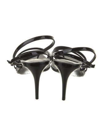 Saint Laurent Patent Leather Slingback Sandals