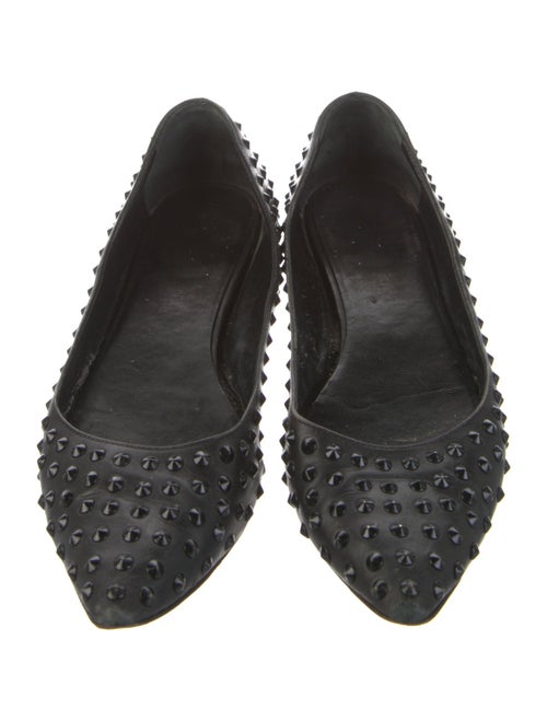 Saint Laurent Leather Studded Accents Ballet Flats