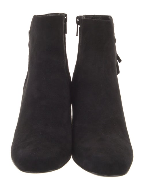Saint Laurent Suede Fringe Trim Accent Boots