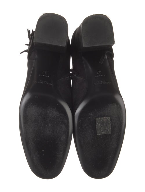 Saint Laurent Suede Fringe Trim Accent Boots