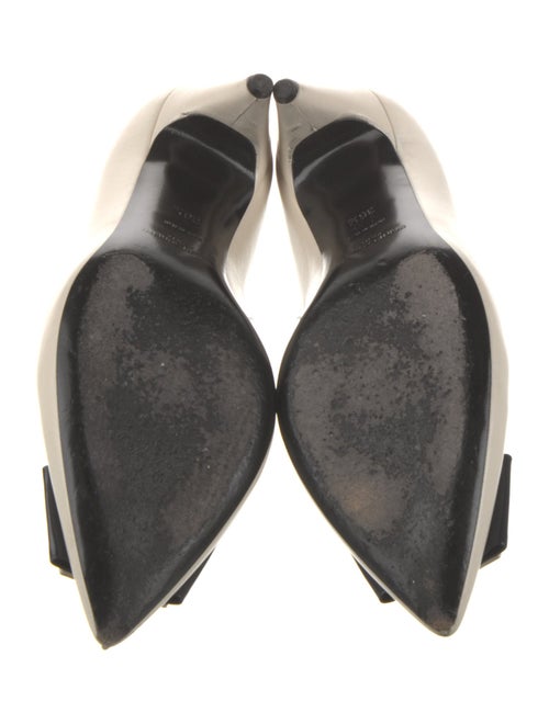 Saint Laurent Leather Bow Accents Pumps