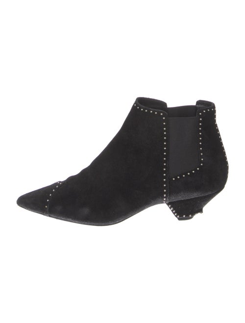 Saint Laurent Suede Studded Accents Chelsea Boots