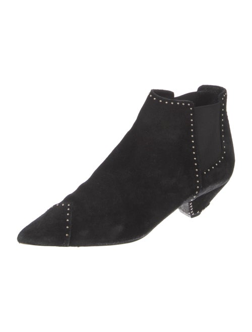 Saint Laurent Suede Studded Accents Chelsea Boots
