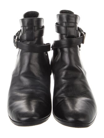Saint Laurent Leather Moto Boots