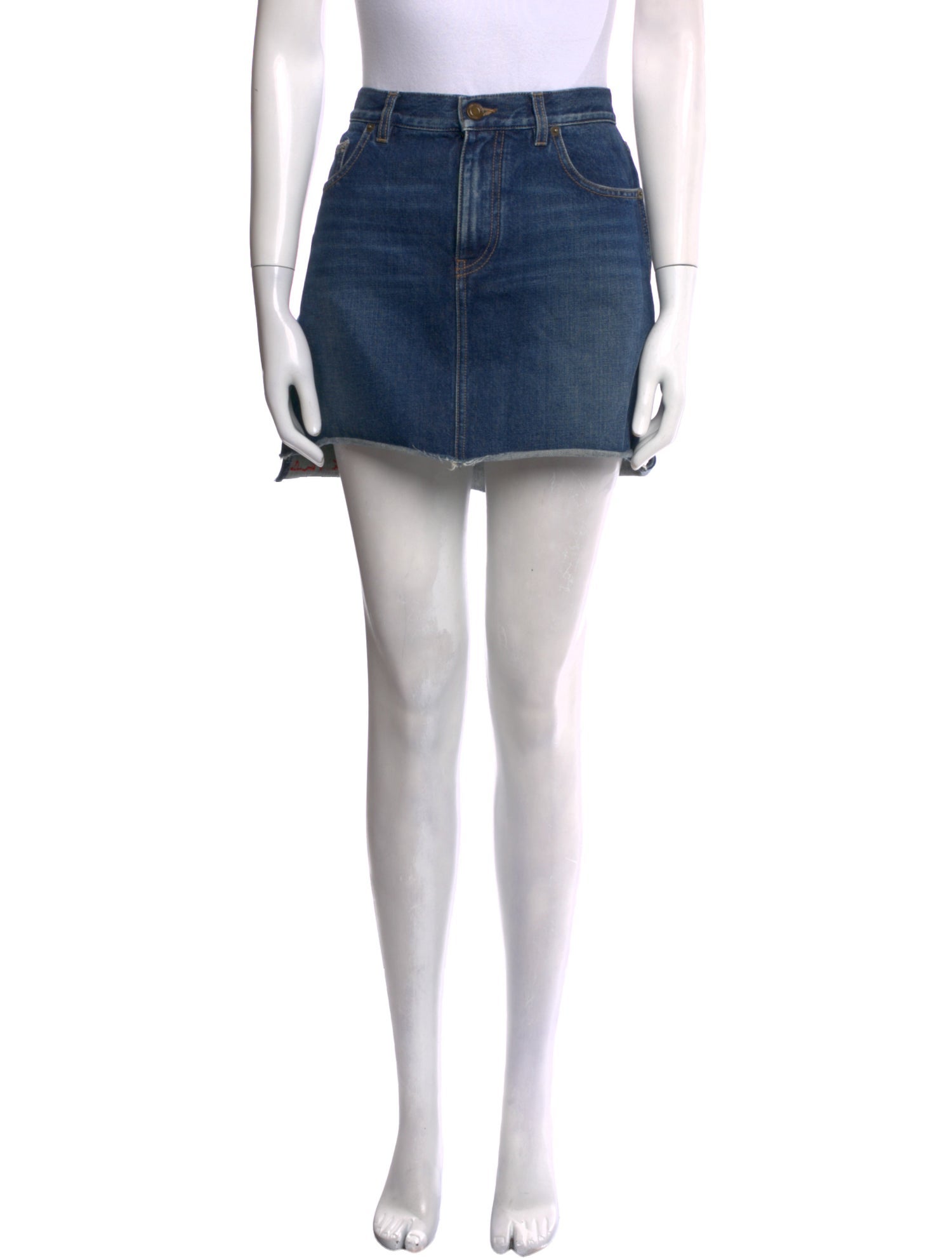 Saint Laurent Distressed Accents Mini Skirt