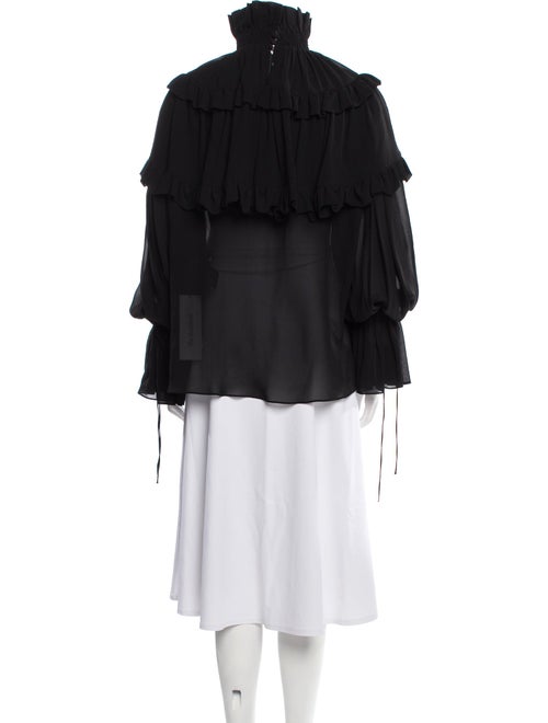 Saint Laurent Silk Mock Neck Blouse